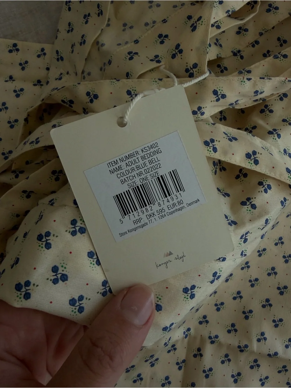 Blue Floral Cotton Duvet Cover - Unbranded